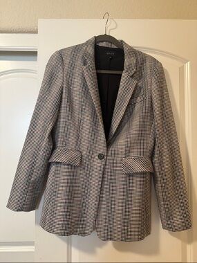 STATE Houndstooth Single-Button  Boyfriend Blazer
